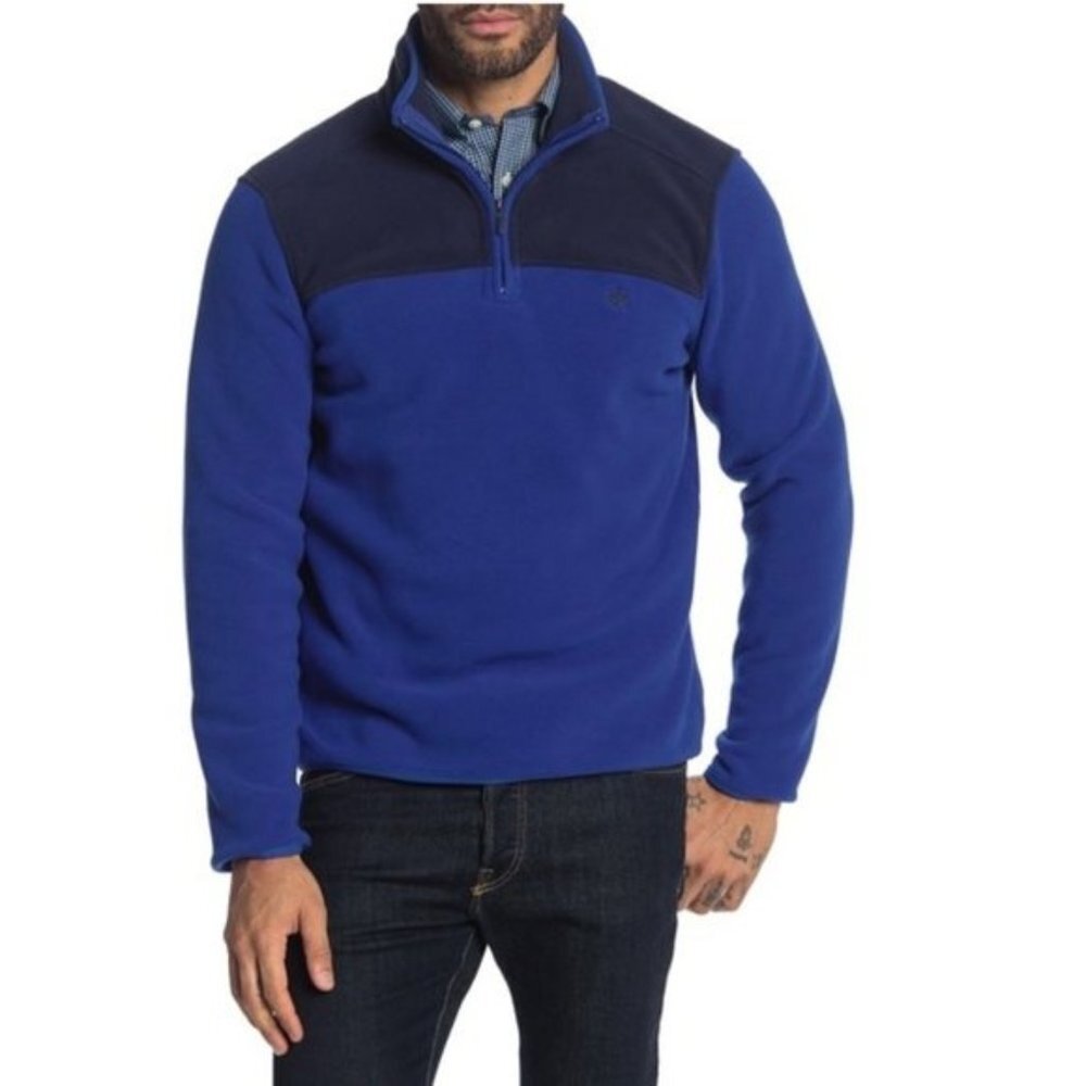 Brooks Brothers Colorblock Quarter Zip Polar Fleece Pullover